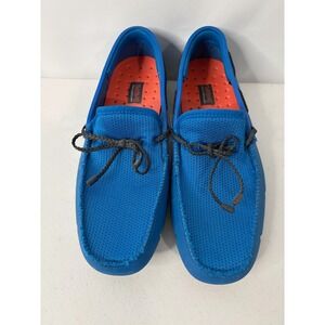 Swims Mens Braided Lace Loafers Blue Water Resistant Mesh Driving Shoes Size 41
